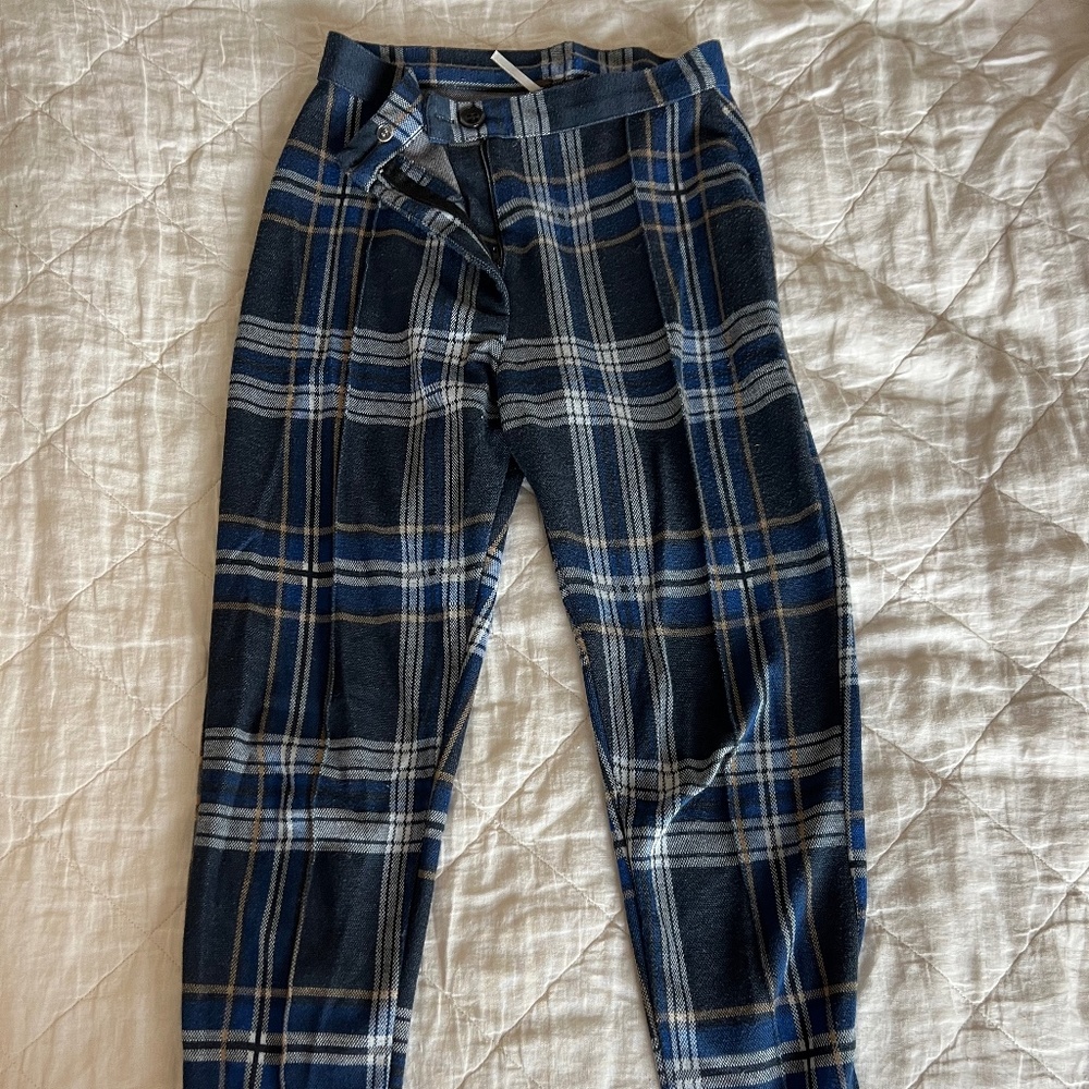 Free People Carnaby Plaid Pant Blue Size 4 US